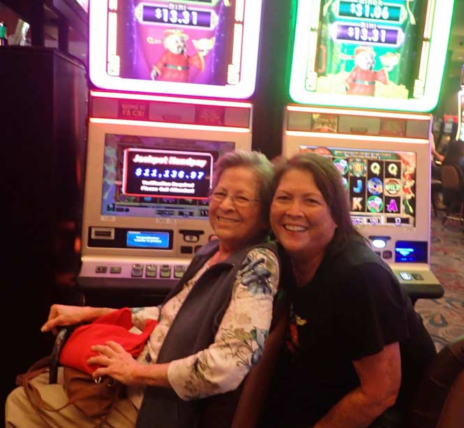 Jackpot Winners Jannette Spense Rollins &amp; Flora Rollins smiling