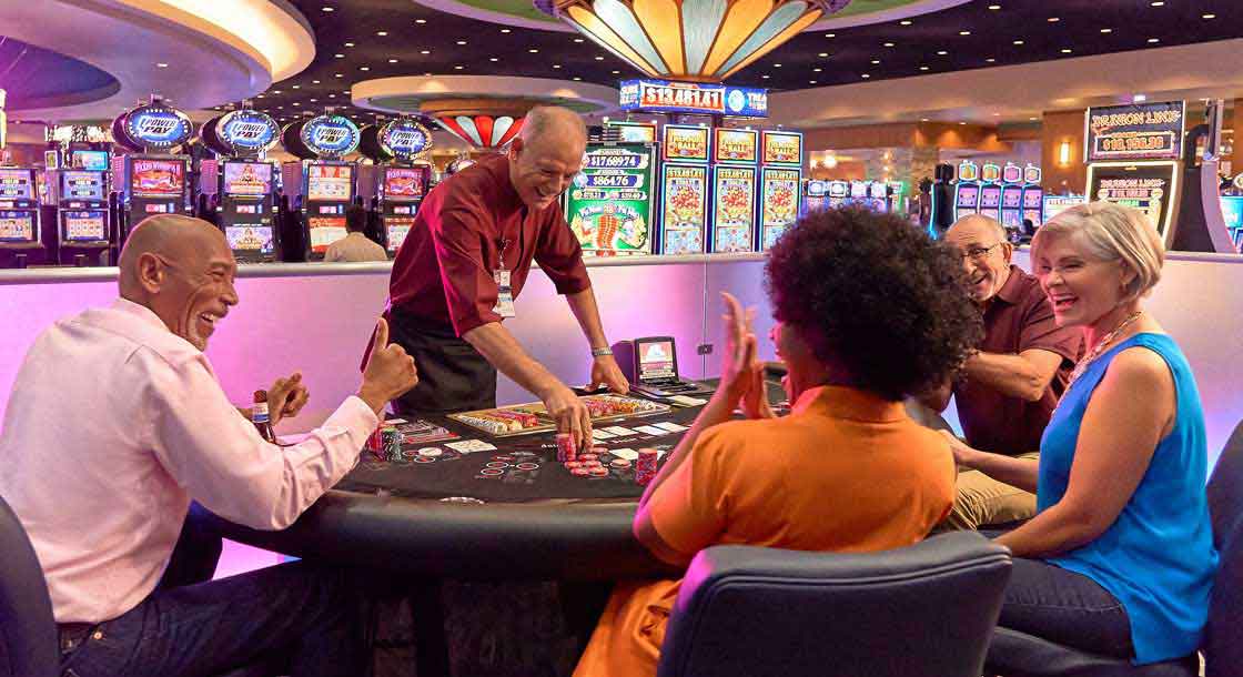 Playing cards at Calder Casino's Card Room